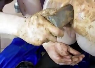 Hardcore fisted scat milf slut by a lesbian