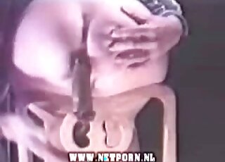 Super vintage clip of a woman shitting on camera