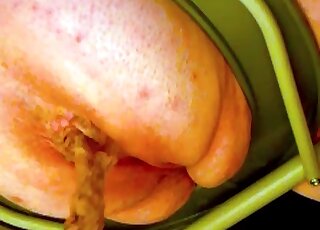 Hairy scat video filmed of a mature whore